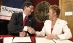 Dr. William Ruud, President of Shippensburg University and Dr. Edna Baehre, President of HACC