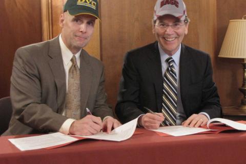 HACC President John J. Sygielski and Delaware Valley College President Joseph S. Brosnan